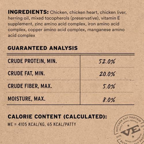 Vital Essentials Freeze Dried Cat Food, Chicken Mini Patties, 15 oz Bag