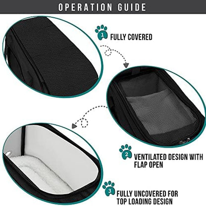 PetAmi Small Dog Purse Carrier with Pockets, Airline Approved, Black