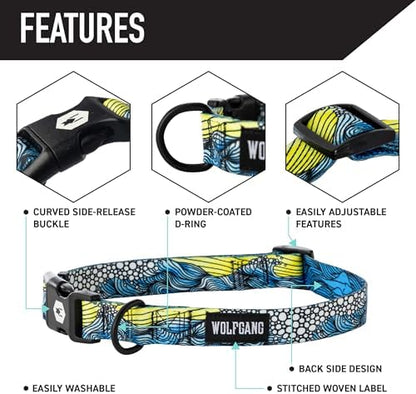 Wolfgang Wide Venture Dog Collar Dawnpatrol Print Medium