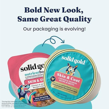 Solid Gold Wet Dog Food Topper, Salmon & Chicken, Skin & Coat, 6ct