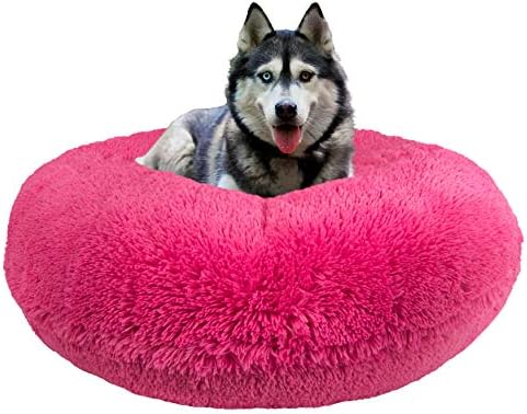 Bessie and Barnie Signature Lollipop Luxury Shag Extra Plush Faux Fur Bagel Pet / Dog Bed (Multiple Sizes)
