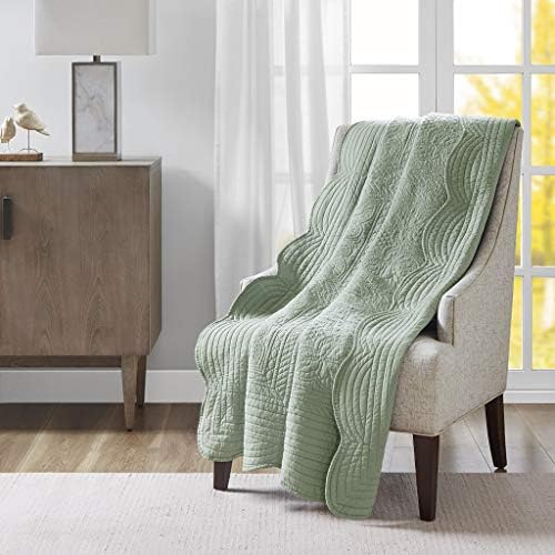 Madison Park Luxe Damask Stitching Throw Blanket, 60"x72"