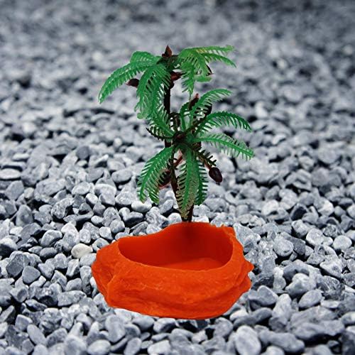 Needzo Hermit Crab Mini Swimming Pool with Palm Tree Decorations, Neon Colored Tank Habitat Accessory for Water, 5 Inches