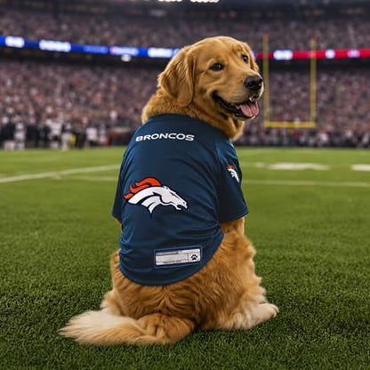 Littlearth NFL Denver Broncos Stretch Pet Jersey, Team Color, Medium
