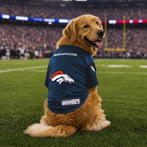 Littlearth NFL Denver Broncos Stretch Pet Jersey, Team Color, Large