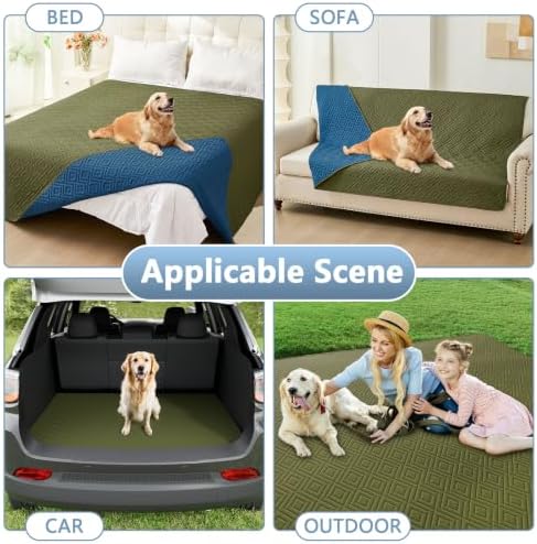 hyha Waterproof Reversible Dog Blanket, Pet Blanket for Sofa Couch