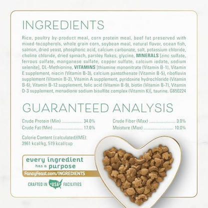 Fancy Feast Purina Dry Cat Food with Ocean Fish, Salmon, and Garden Greens Accents - 7 lb. Bag (Pack of 2)