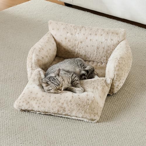 Hollypet Cat Bed Small Dog Orthopedic Couch Beds for Pets up to 13 lbs