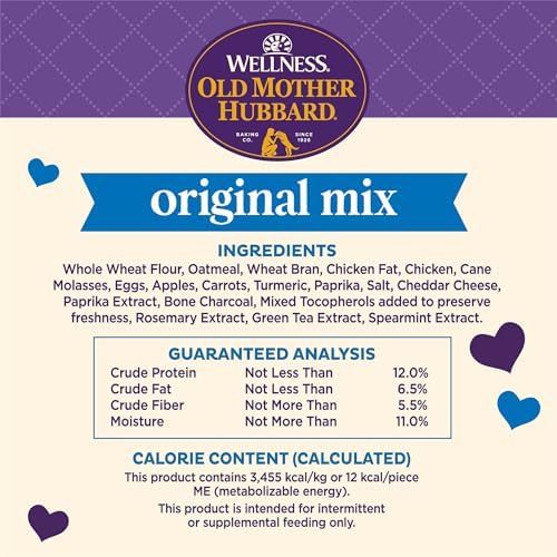 Old Mother Hubbard Wellness Classic Original Mix Dog Biscuits, Natural Training Treats, 4 Flavors, Mini Size, 20 oz Bag (Pack of 2)