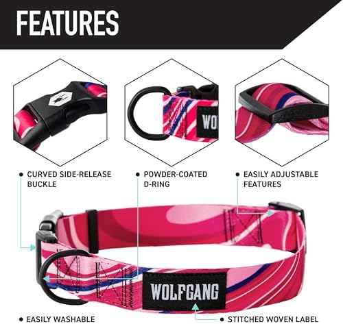 Wolfgang Wide Venture Dog Collar Marbleswirl Print X-Large