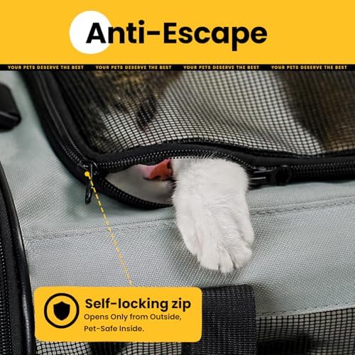 Conlun Soft-Sided Cat Carrier for Small-Medium Cats, Puppies up to 15 Lb, Airline Approved