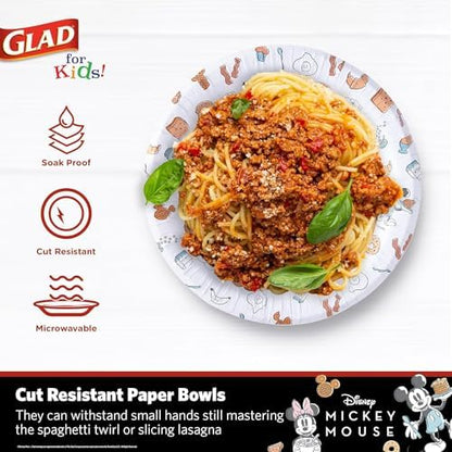 Glad for Kids Disney Mickey & Minnie Disposable Bowls, 16 Oz, 50 Ct, 12-Pk