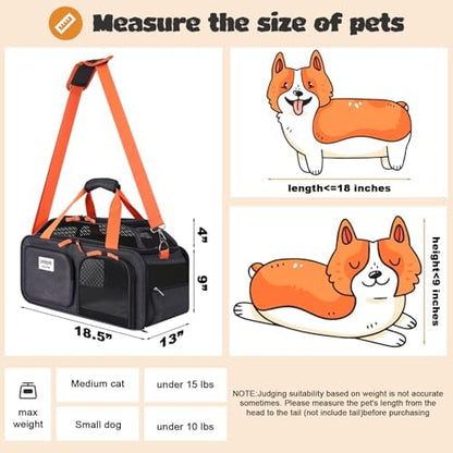 pidipiti 18.5x13x9 top Expandable pet Carrier, for Southwest Airlines