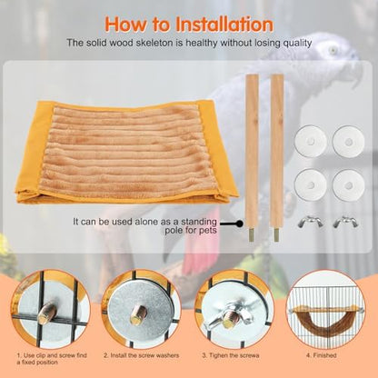 BWOGUE Bird Nest Bed Hanging Hammock, Parakeet Bed for Cage, Cockatiel Bed