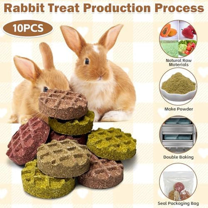 PINVNBY 10PCS Bunny Chew Toys Small Animal Molar Snacks for Teeth Rabbit Treats for Hamster, Chinchilla, Guinea Pig, Squirrels, Gerbils and Small Animals
