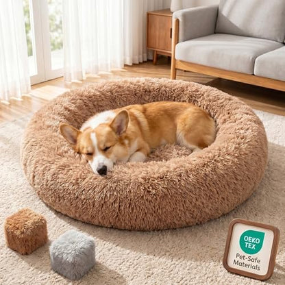 Memory Foam Orthopedic Dog Beds for Extra Large Size Dogs,42 Inch,Camel