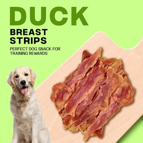 Duck Breast Strips Dog Treats - 10 Oz Premium Jerky Dog Treats, High Protein (45%) Real Duck Meat Snacks for All Dogs, Low Fat Training Rewards & Healthy Chews for Small Medium Large Dogs