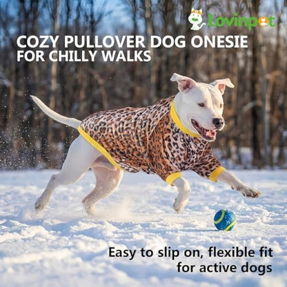 LovinPet Flannel Dog Coat, Winter Dog Coat, Loquat Rough Leopard, XXL