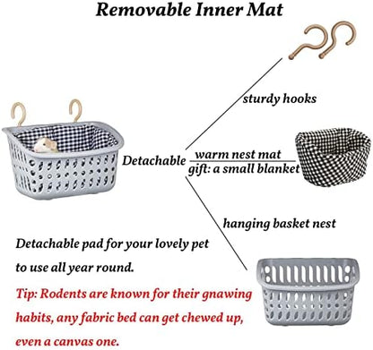 JWShang Small Rat Hammocks for Cage Chew Proof, Rat Warm Bed, Small Animal Hanging Hammock, Rat Cage Accessories for Small Animals Rat, Mouse, Guinea Pig, Chinchilla, Sugar Glider, Ferret