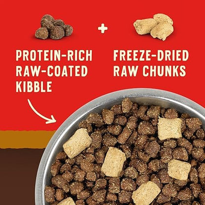 Stella & Chewy's Wild Red Raw Blend Kibble - Premium Freeze-Dried Raw Coated Dog Food - Perfect for Picky Eaters - High Protein Grain Free with 6 Poultry Sources - 3.5lb Bag (Pack of 3)