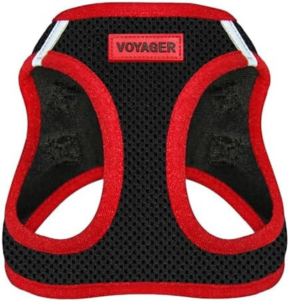 Voyager Step-in Air Dog Vest Harness - Black/Red Trim, X-Small