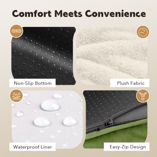 MEKIY Orthopedic Waterproof Jumbo Dog Bed with Bolster for Extra Large Dogs