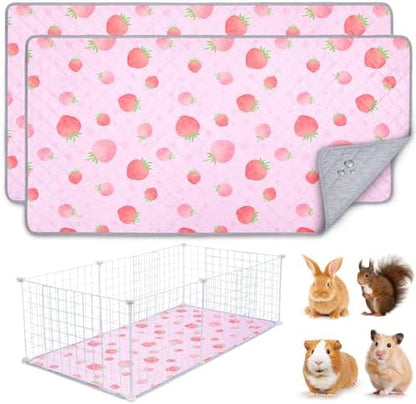 Unicorn Catcher 2 Pack Washable Guinea Pig Cage Liner, Waterproof Bedding