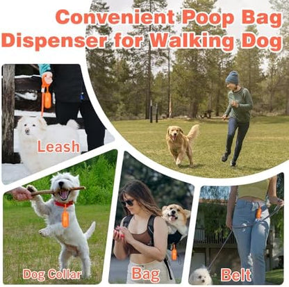 Dog Poop Bags Rolls 240 PCS– Extra Thick Leak Proof 4 Color Mix with Holder