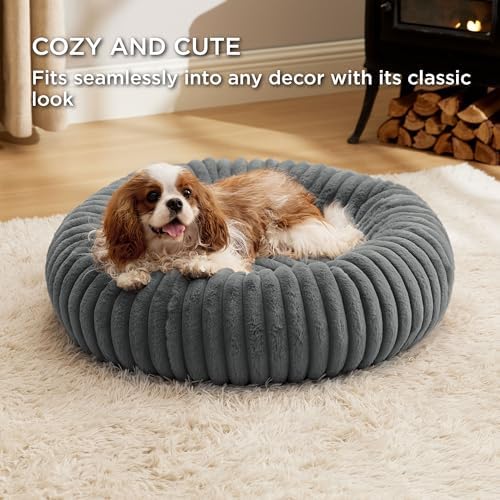 Bedsure ComfyFleece™ Donut Dog Bed Medium Size Dog with Washable Cover