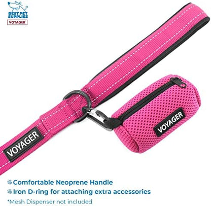 Best Pet Supplies Voyager Step-in Plush Dog Harness - Soft, Step in Vest Harness and Reflective Dog 5 ft Leash Combo with Neoprene Handle for Small and Medium Dogs, Red Rose Plush, XL