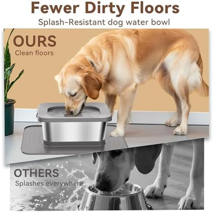 10L No Spill Dog Water Bowl Stainless Steel for Messy Drinkers