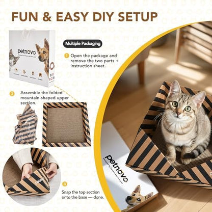 PETNOVO Cat Scratcher Bed, Foldable Collapsible Design, Outdoor Cat Bed