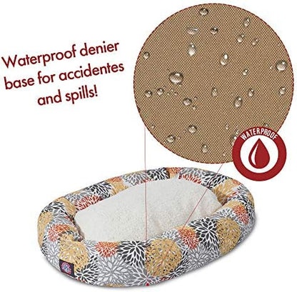 Majestic Pet 32" Citrus Blooms Sherpa Bagel Bed