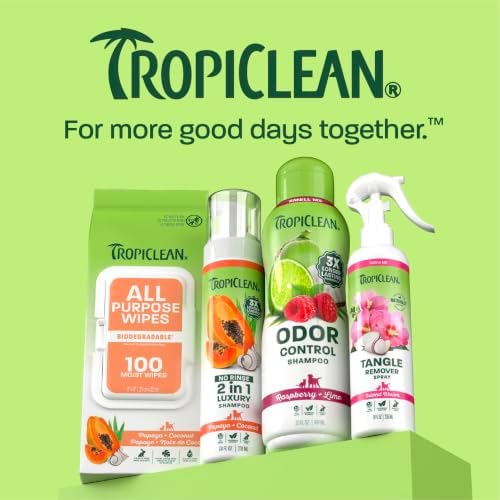TropiClean Deodorizing Dog Shampoo, Raspberry Lime Scent, 20oz