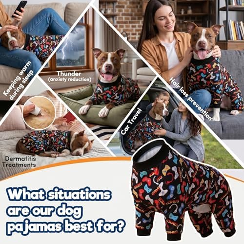 LovinPet Large Dog Pajamas, Dog Clothes, Game Console Print, M
