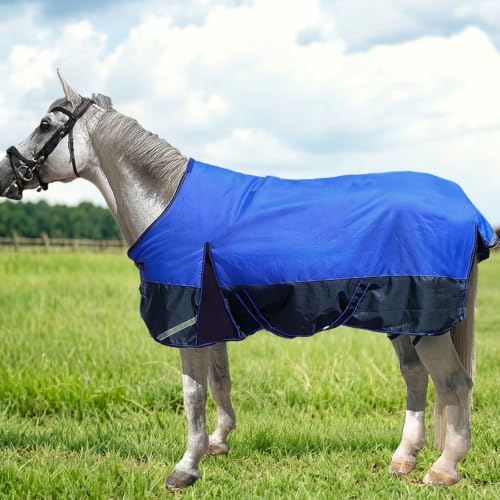 1200D Horse Blanket,Turnout Rain Sheet(No Fill),Dark Blue 69''