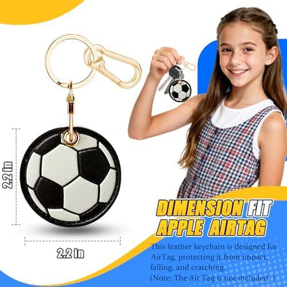 Leather Keychain Holder Case for AirTag, Cute Protective Cover for Apple Airtag KeyChain, GPS Tracker Item Finder