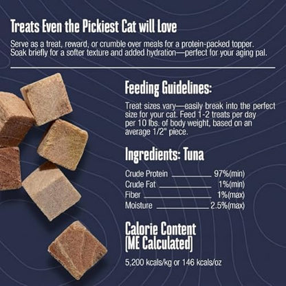 Whole Life Cat Just One Tuna Freeze Dried Cat Treats - Human Grade High Protein Food, Healthy Training Snacks, Freeze Dried Tuna Food Toppers, USA Made Natural Treats - 1.5 oz (Pack of 1)