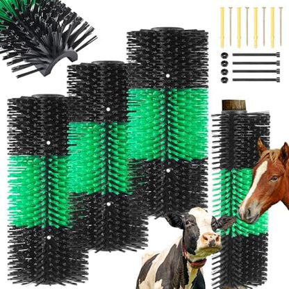 3 Pack Livestock Scratching Brush, Green and Black