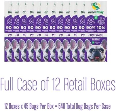 Dog Poop Bags – 540 Count, Unscented, Eco-Friendly, Leak-Proof Pet Waste Bags – Extra Strong for All Dog Sizes – Recycled Material – Bulk Value Pack