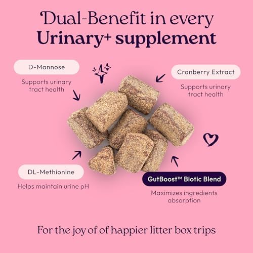 WellJoy Urinary Cat Supplement + D-Mannose, Cranberry, GutBoost, 90ct