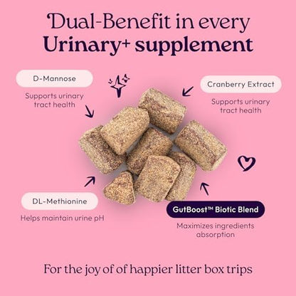 WellJoy Urinary Cat Supplement + D-Mannose, Cranberry, GutBoost, 90ct