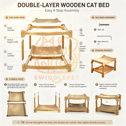 Two Level Sisal Cat Scratcher Bed