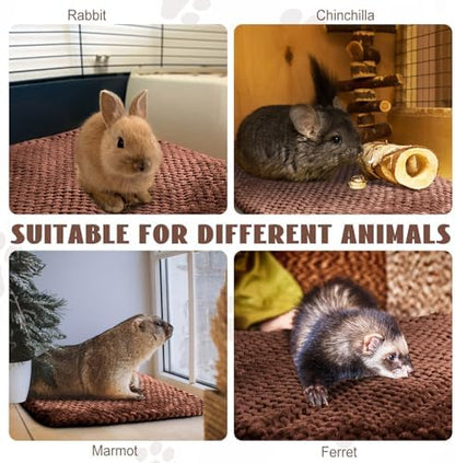 Drydiet 4 Pcs Self Heating Cat Pad Self Warming Cat Bed Dog Heating Pad Washable Thermal Pet Mat for Indoor Outdoor Pet 16 x 20 Inch Removable Non Slip(Coffee)