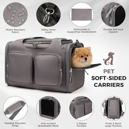 Dog Cat Carrier Airline Approved Collapsible Soft-Sided Pet Travel Bag