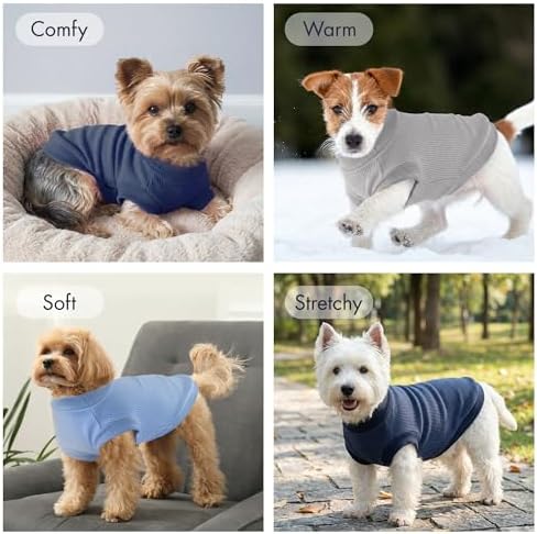 3 Pack Dog Shirt for Small Supplies Functional Waffle Dog Clothes Warm Soft Sweatshirt Outfit for Dogs Cats Pet Apparel