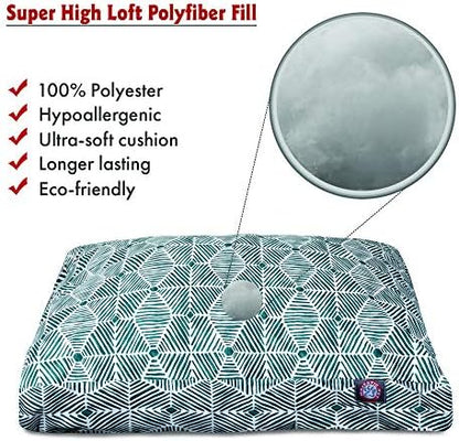 Majestic Pet Rectangular Dog Bed, X-Large, 50x42x5 in, Washable, Emerald