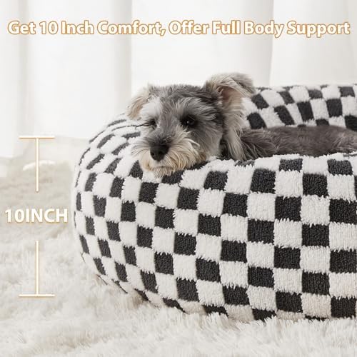 BFPETHOME Medium Washable Cozy Donut Dog Beds for Dogs