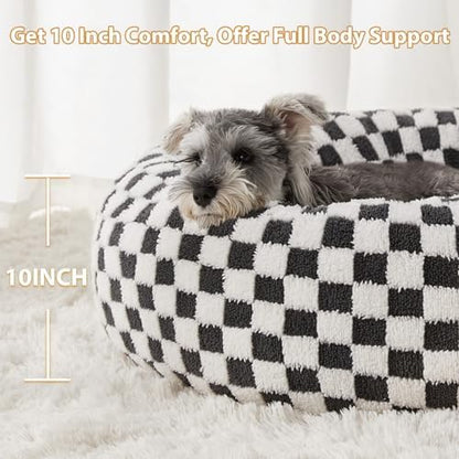 BFPETHOME Medium Washable Cozy Donut Dog Beds for Dogs