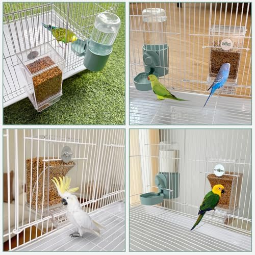 lemtrflo No Mess Bird Feeder Water Dispenser Set, Bird Feeder for Cage